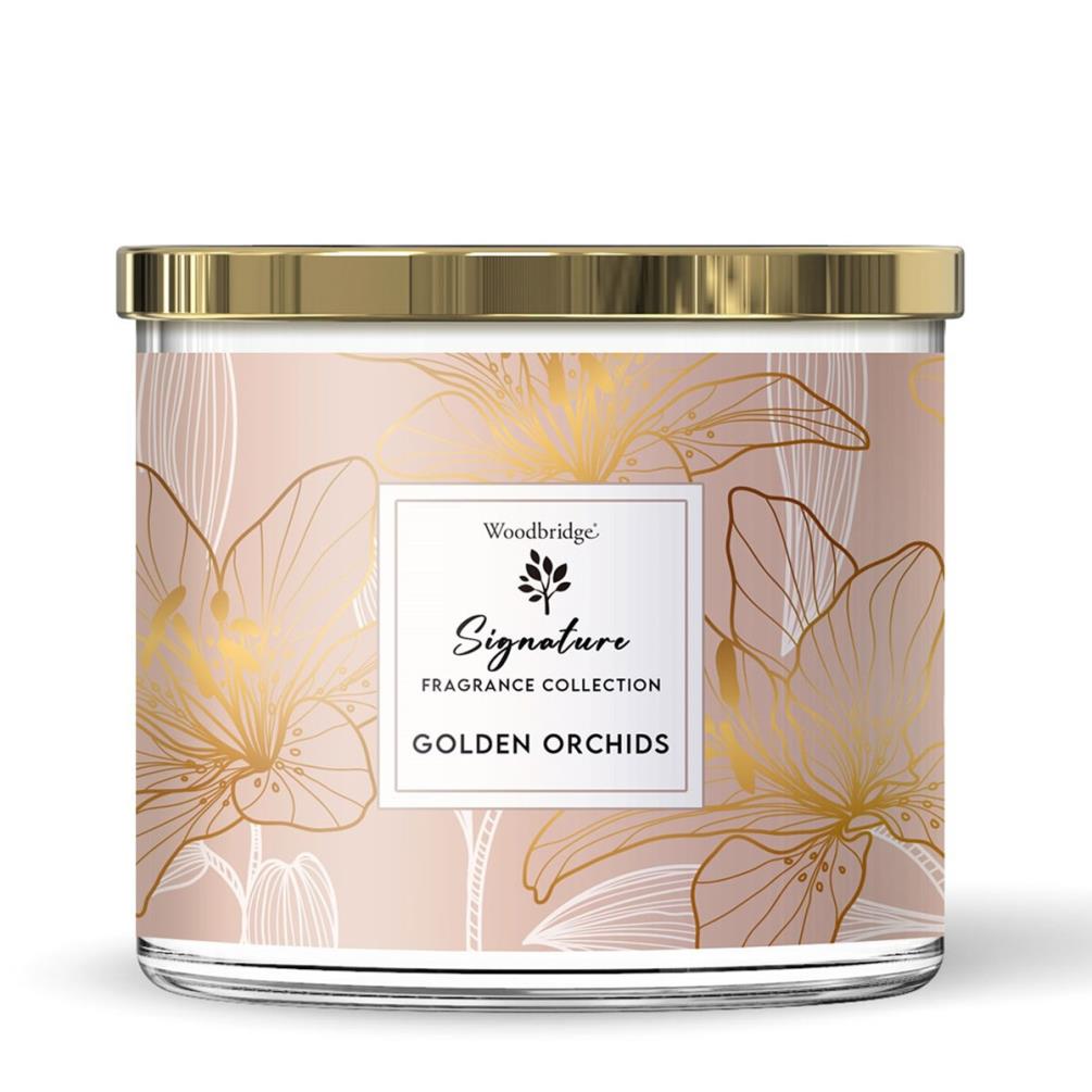 Woodbridge Golden Orchids Tumbler Jar Candle £13.49